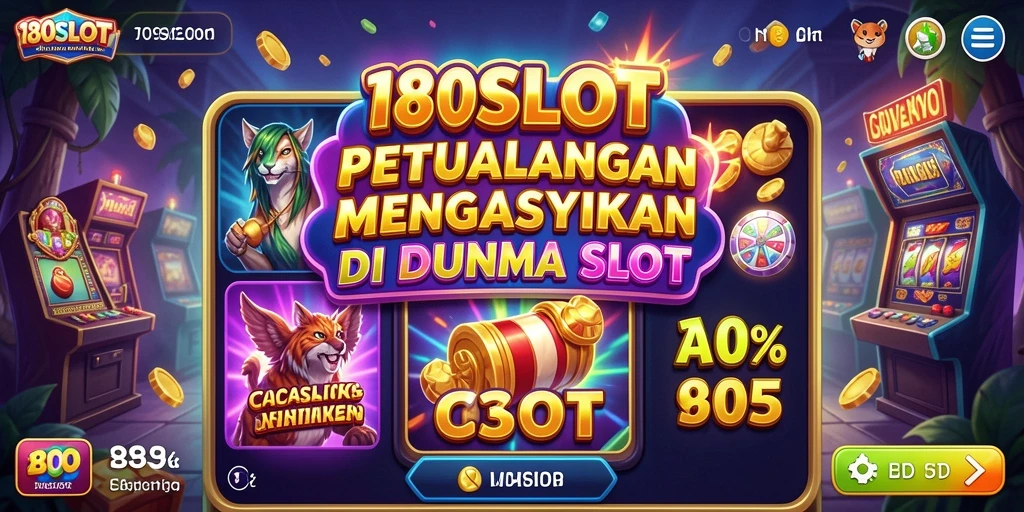 Tampilan gameplay <strong>180SLOT</strong> yang penuh warna dan petualangan.