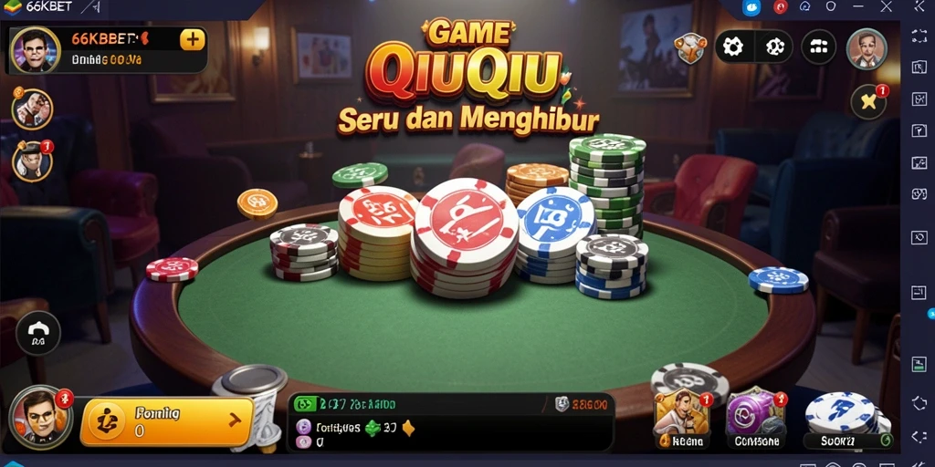 Tampilan seru dari gameplay QiuQiu di 66KBET.
