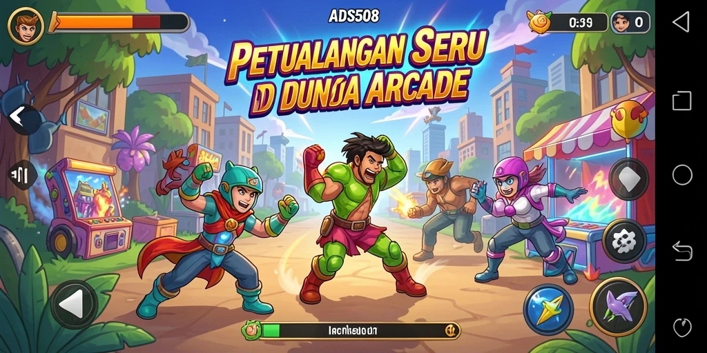 Tampilan gameplay seru dan menantang dalam ADS508.