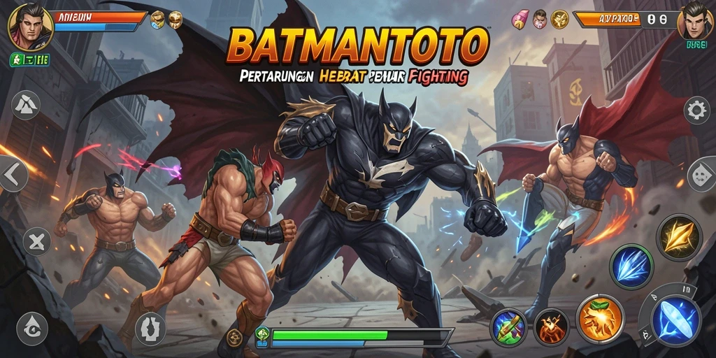 Gameplay aksi seru dalam BATMANTOTO dengan pertarungan intens.