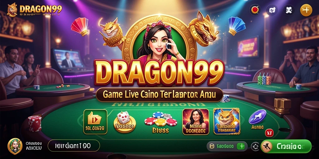 Tampilan gameplay Live Casino yang mendebarkan di DRAGON99.
