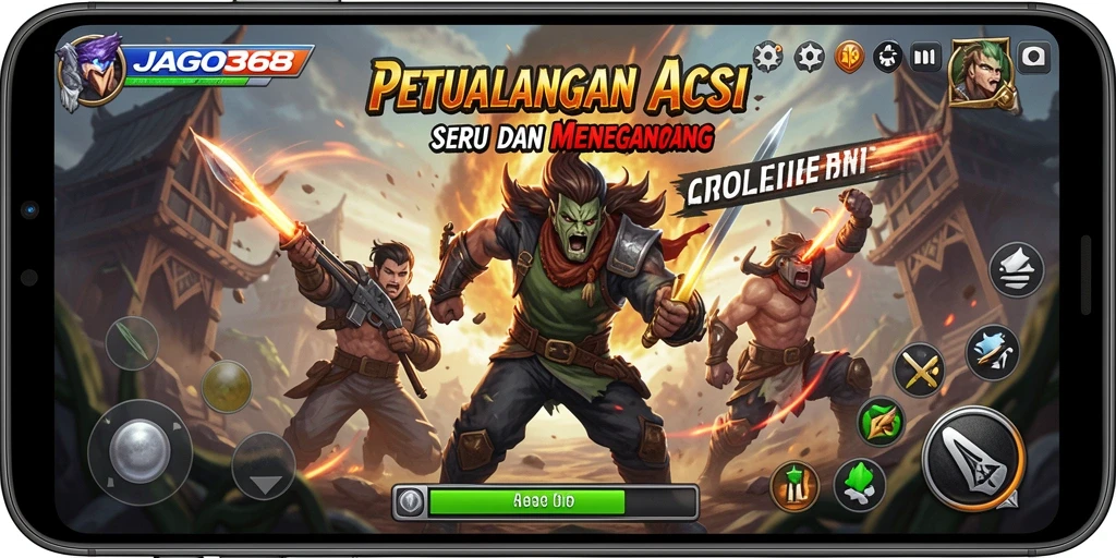 Screenshot gameplay JAGO368 yang menunjukkan aksi seru di medan tempur.