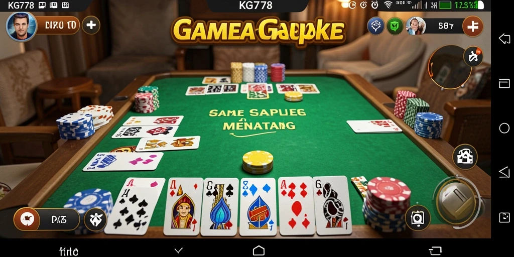 Tampilan gameplay seru di KG778 dengan kartu Gaple.