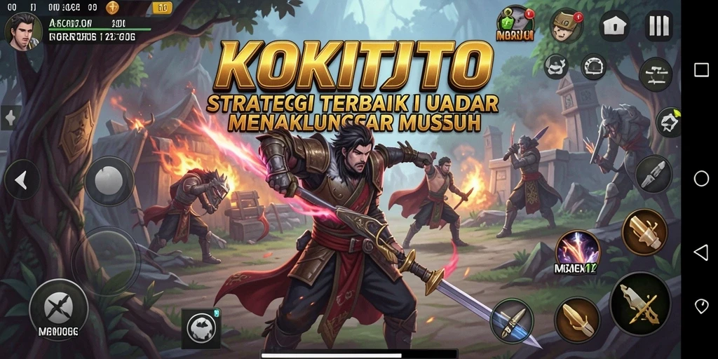 Tangkapan layar KOKITOTO menampilkan strategi dan taktik dalam pertempuran.