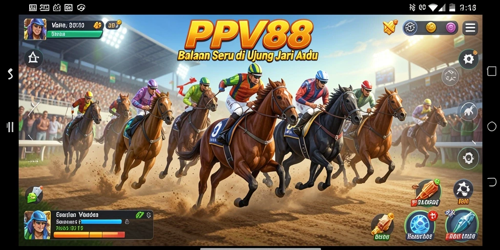 Tampilan menarik dari balapan seru di PPV88 dengan berbagai mobil.