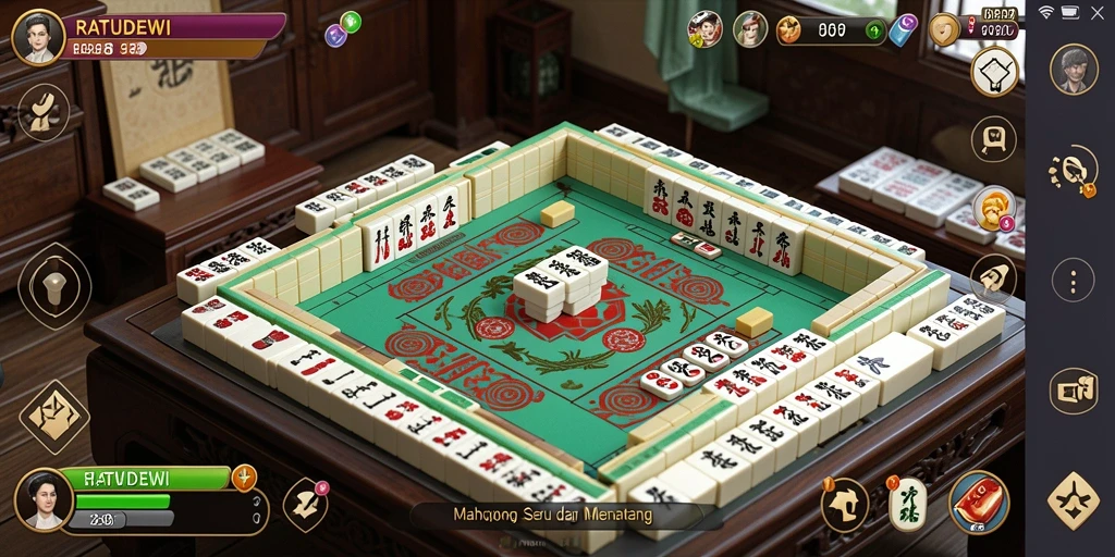 Screenshot utama RATUDEWI menampilkan aksi seru permainan Mahjong.