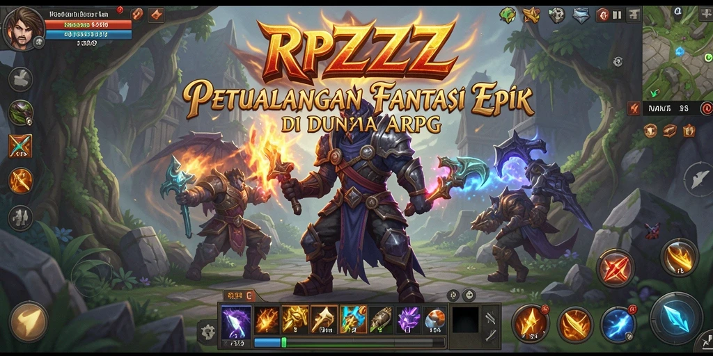 Screenshot gameplay RPZZZ yang menunjukkan aksi pertempuran seru.