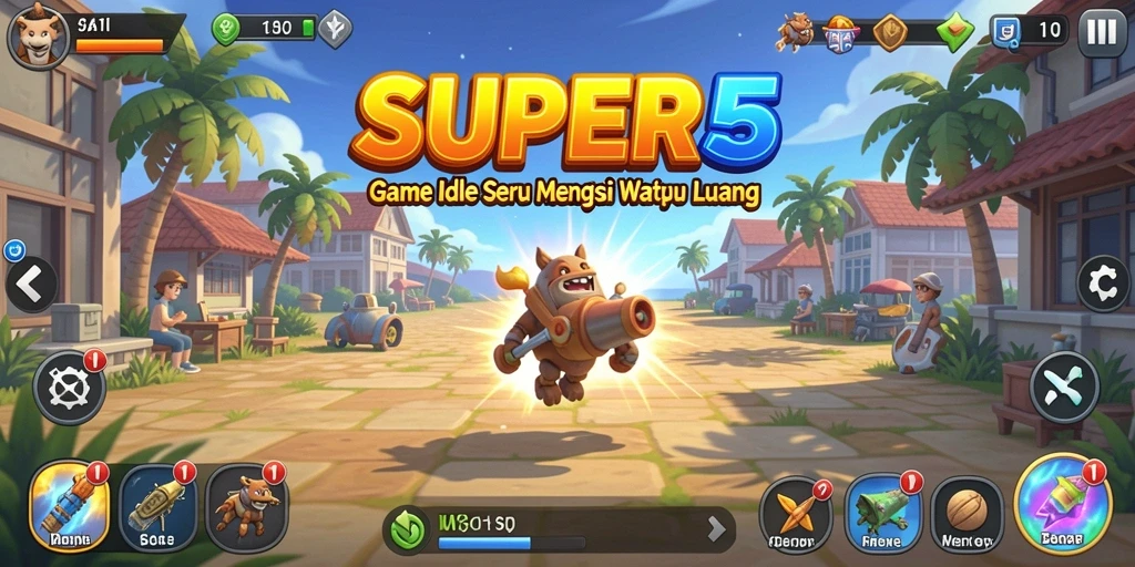 Tampilan menarik dari gameplay <strong>SUPER5</strong> yang penuh warna dan interaksi.