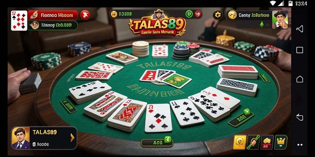 Tampilan gameplay Gaple yang seru dan interaktif di TALAS89.