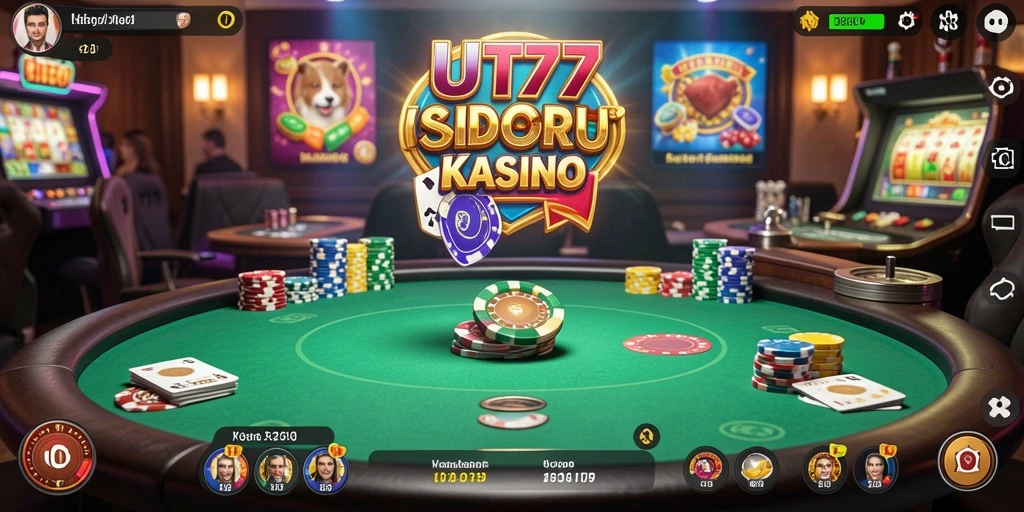 Screenshot UT77 menampilkan gameplay kasino dengan grafis yang memukau.